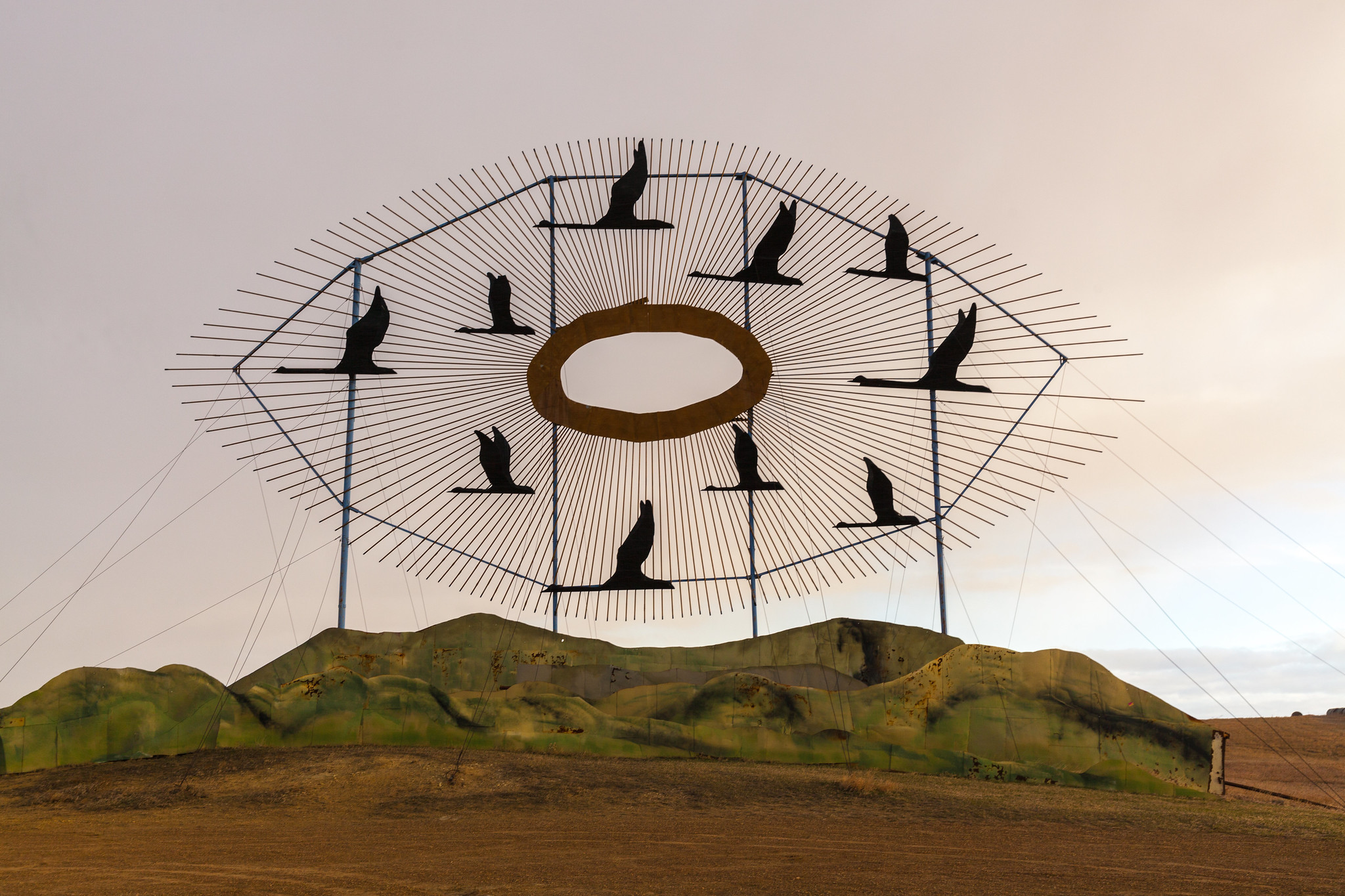 North Dakota Geese in Flight sculpture