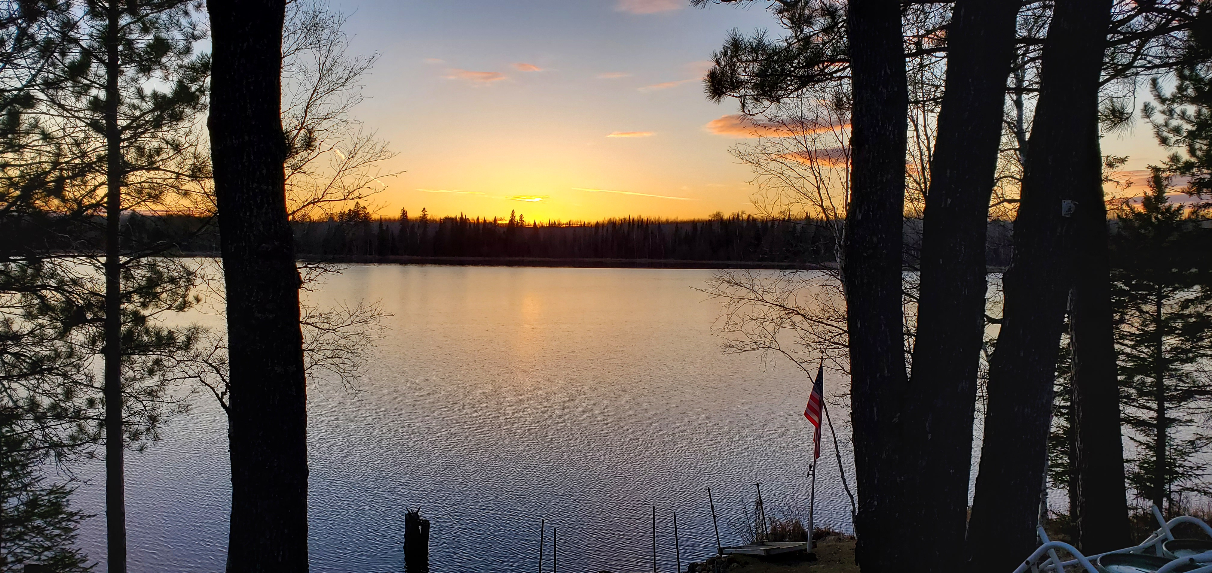 Sunset over a Minnesota Lake