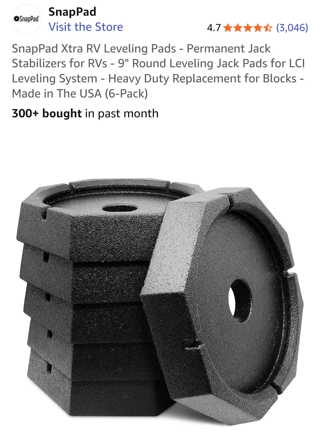 Product - RV snap pads for landing gear feet