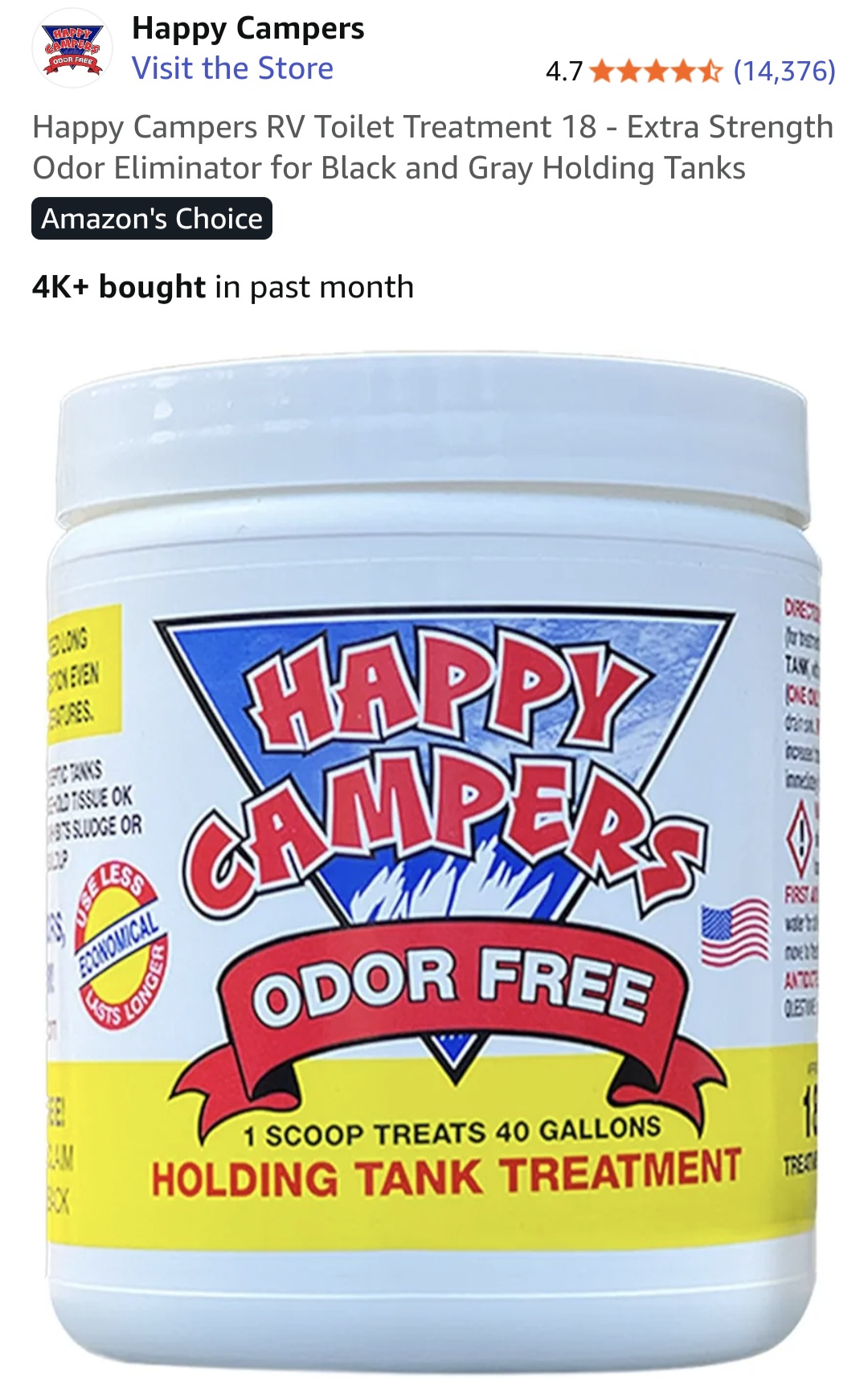 Product - RV Holding tank deodorizer