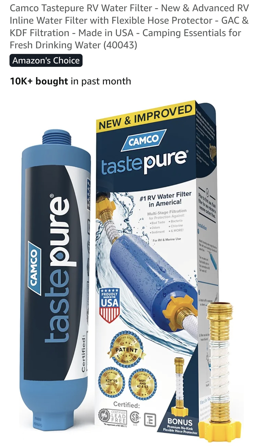 Product - RV Water filter