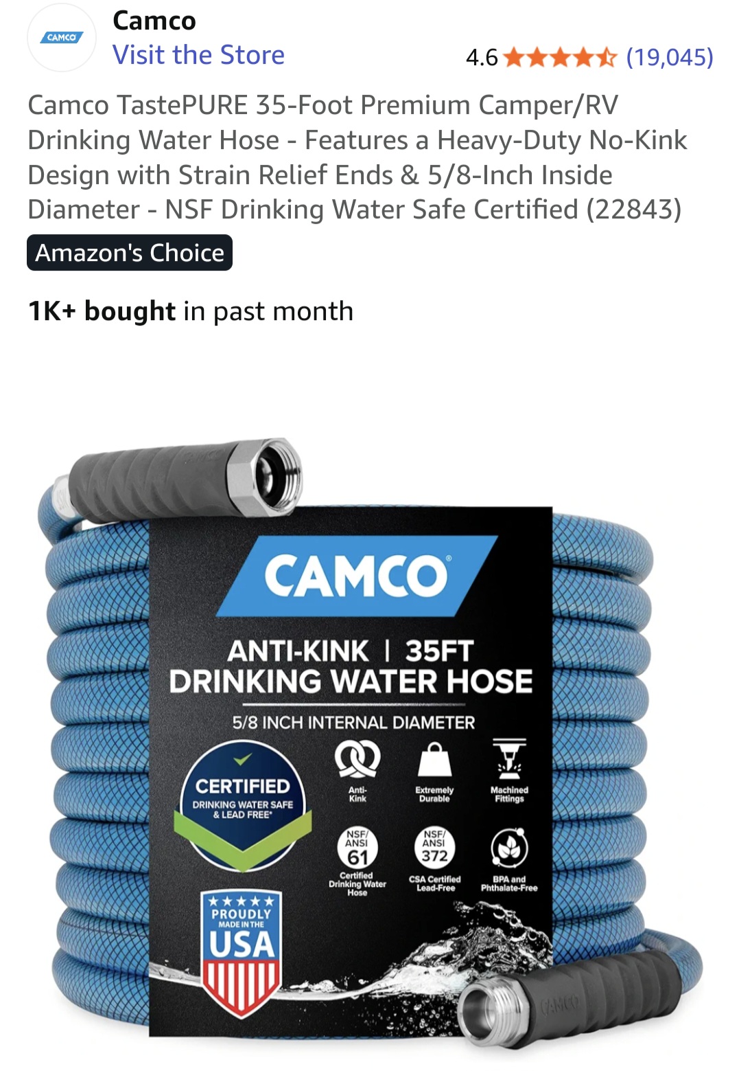 Product - RV Drinking water hose
