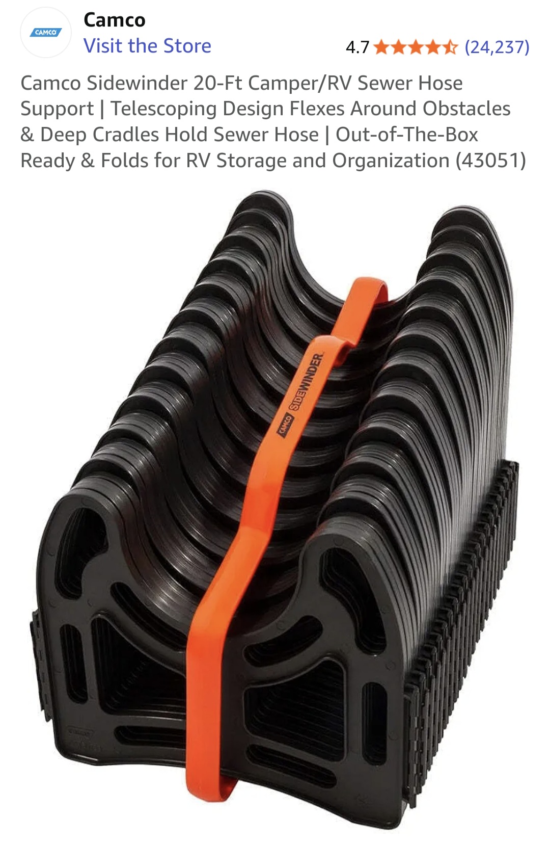 Product - RV sewer hose support