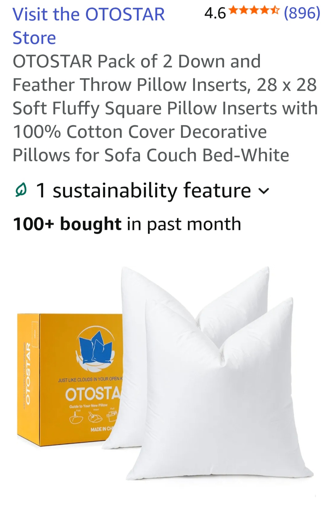Product - Down pillow inserts