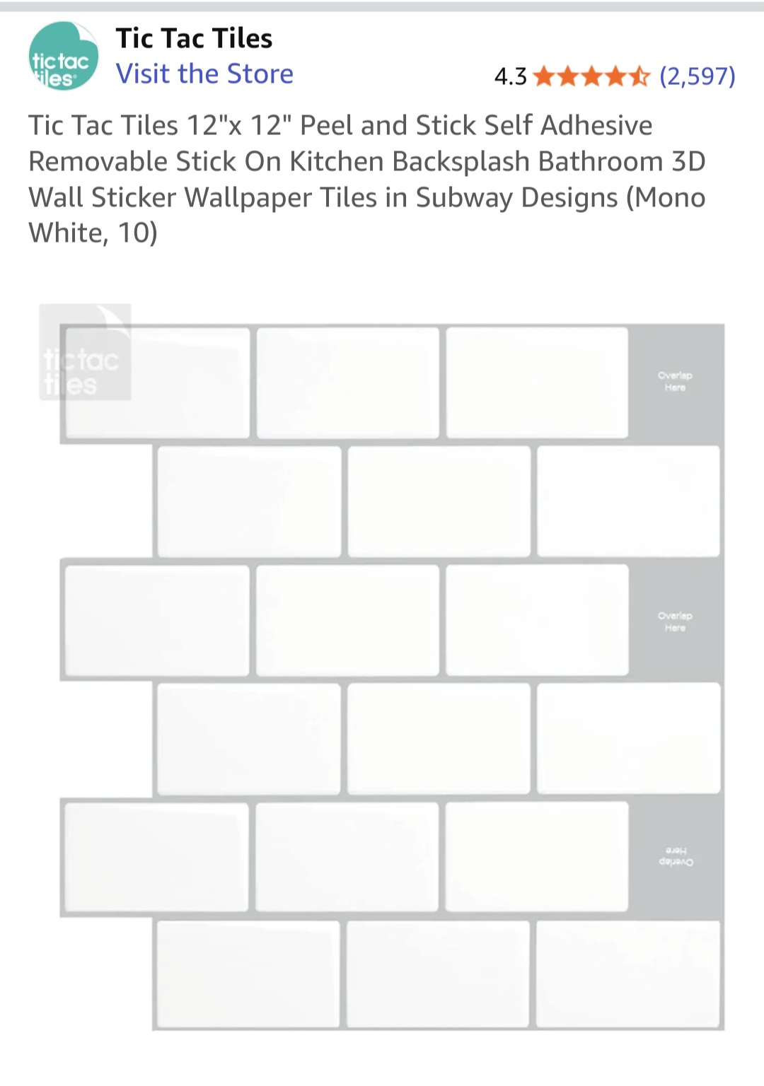 Product - RV replacement backsplash tile