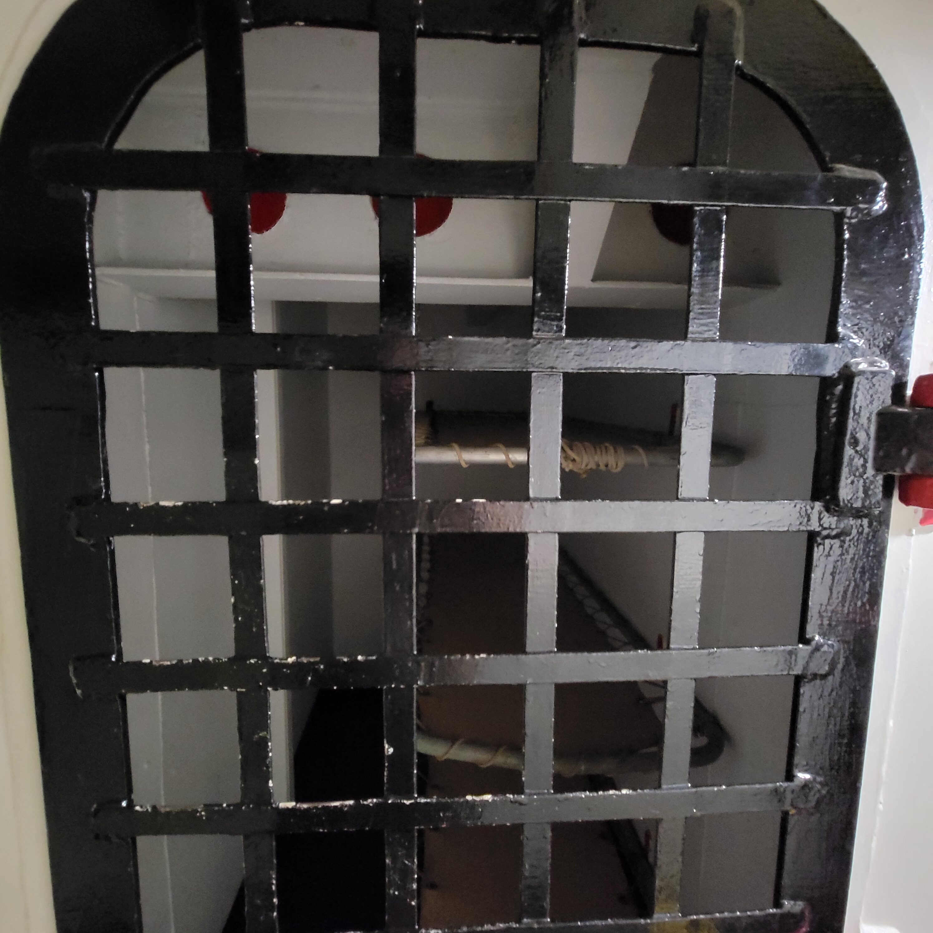 The brig doors aboard the USS Yorktown