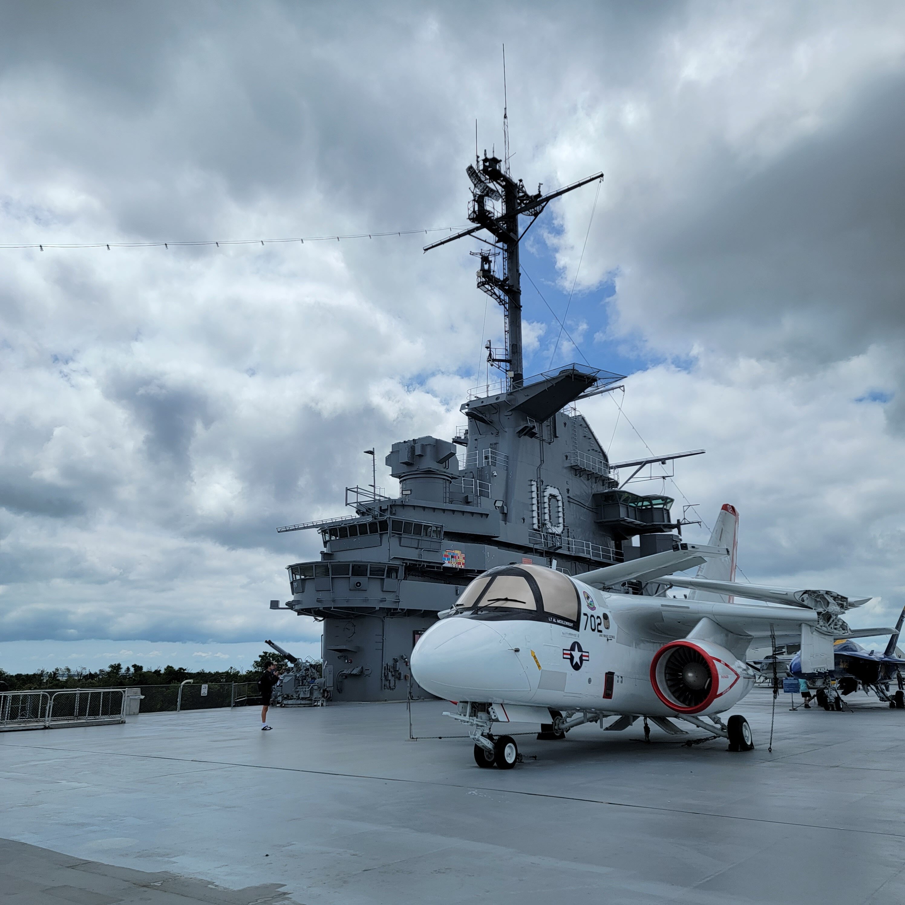 USS Yorktown flight deck on a cloudy day
