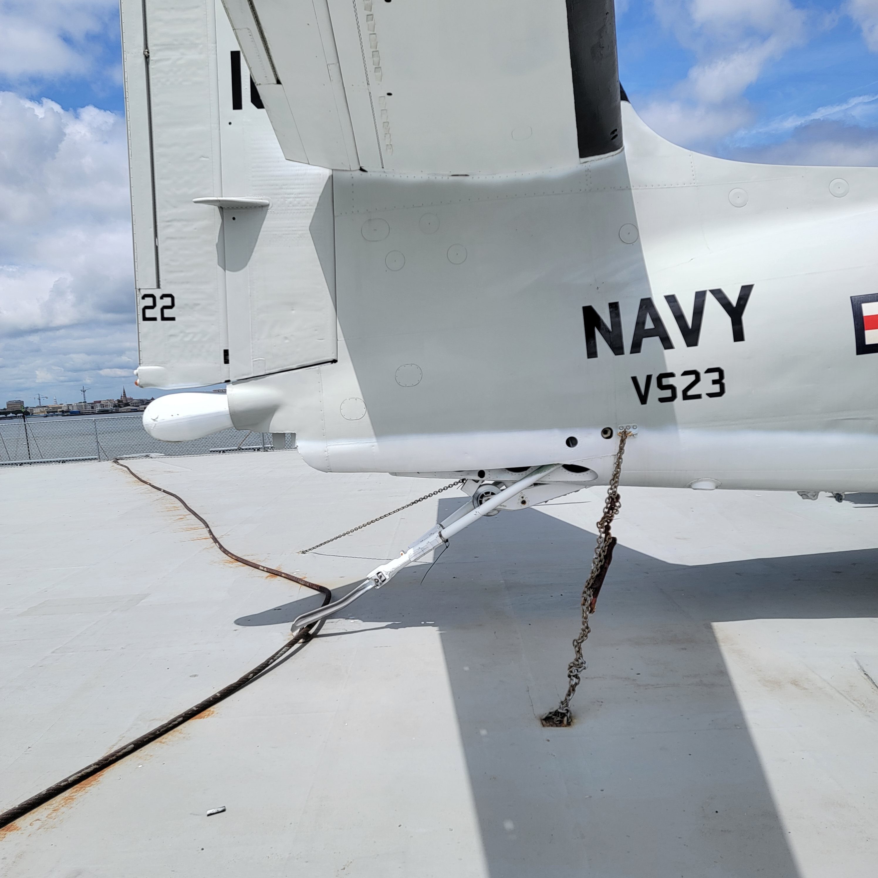 USS Yorktown flight deck hook