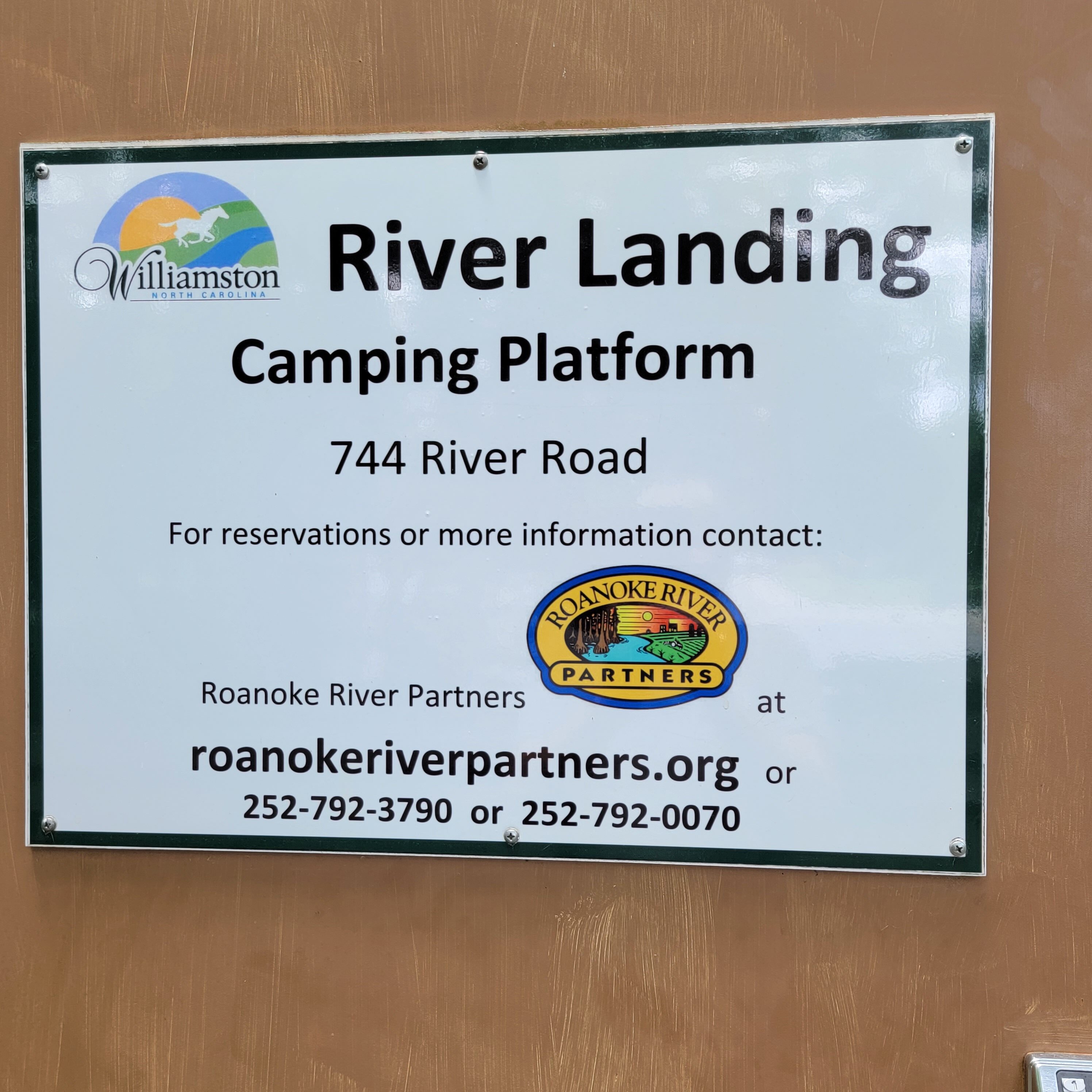 Camping platforms along the river in North Carolina