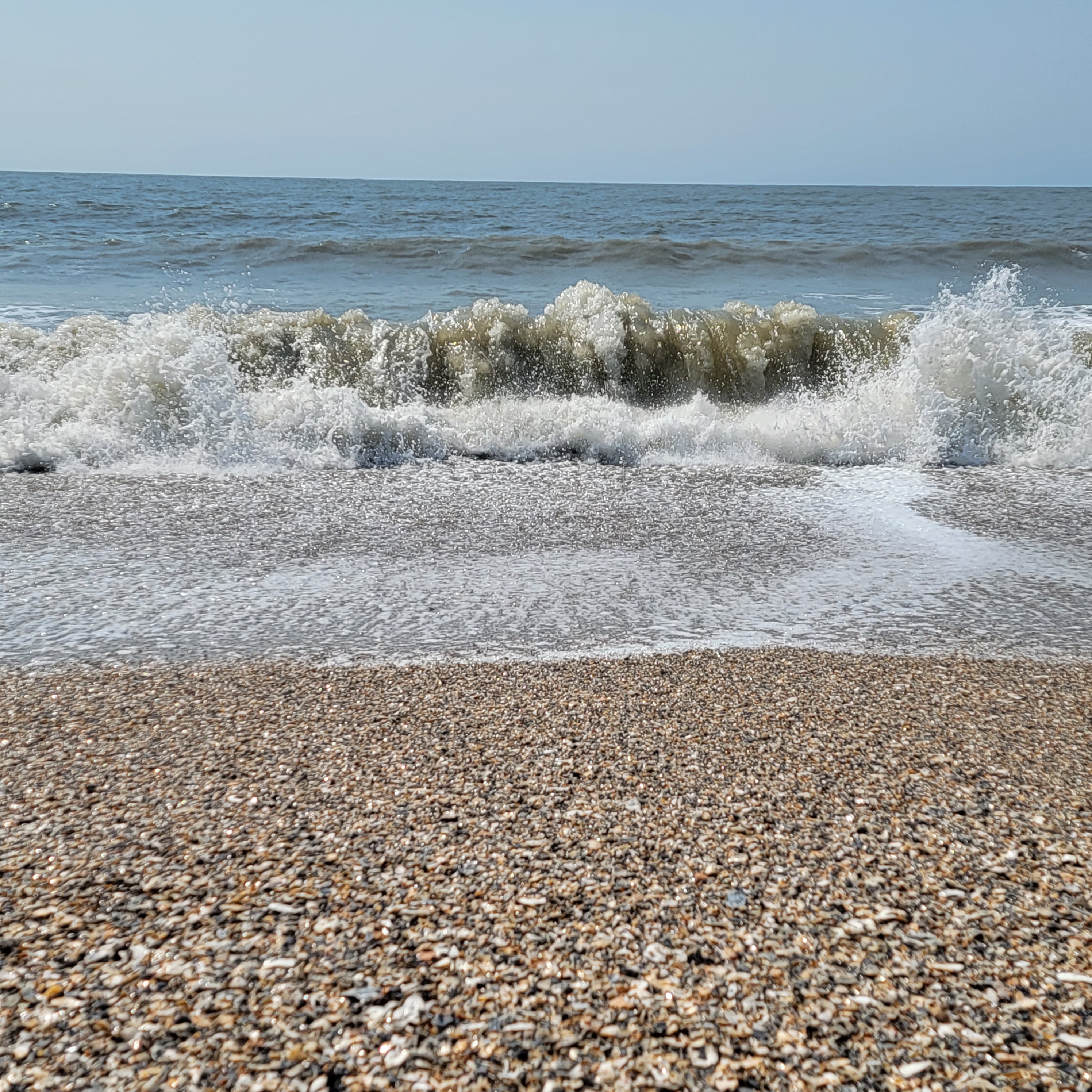 The rolling surf at Edisto Beach in South Carolina