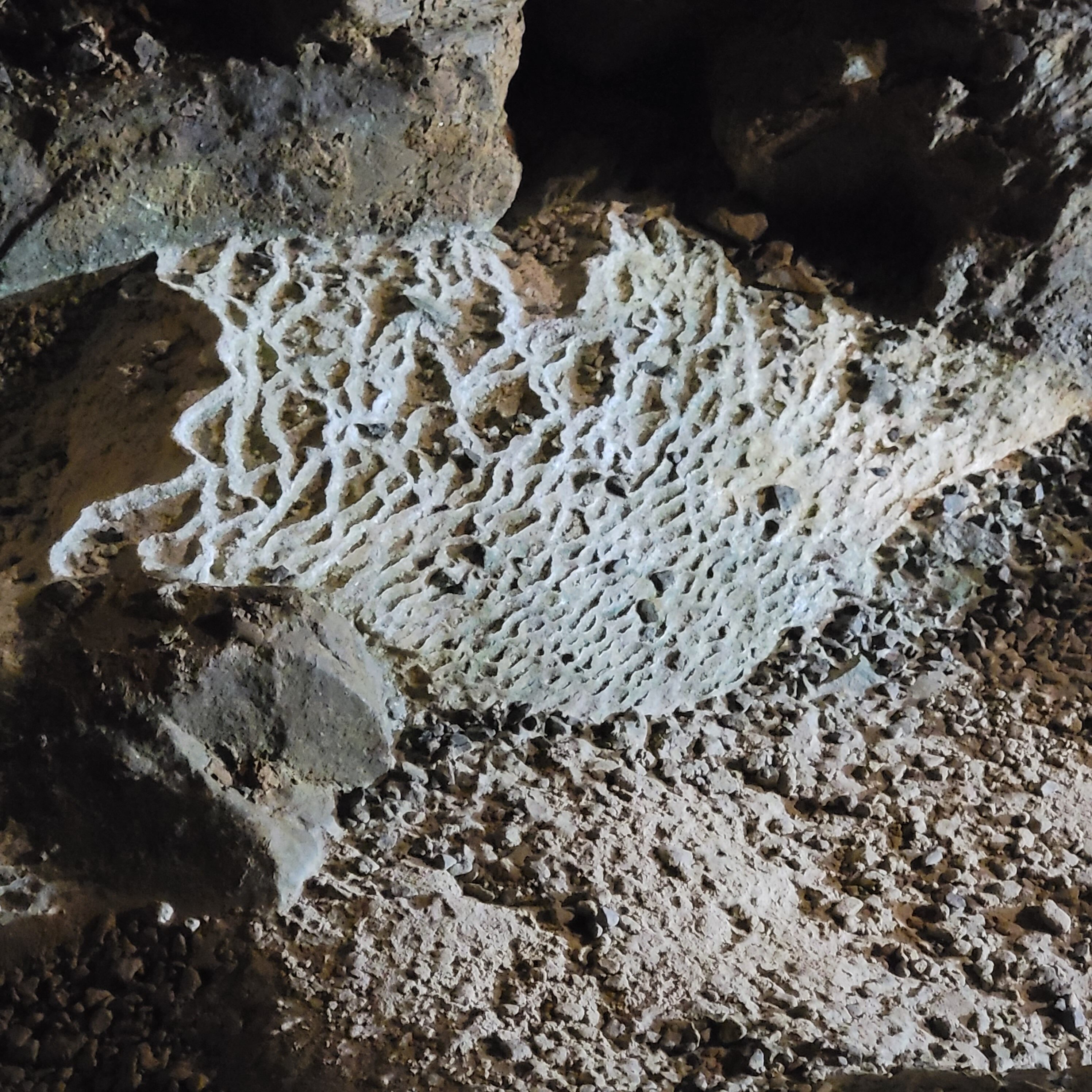 Looks like lace inside the smoke hole caverns cave