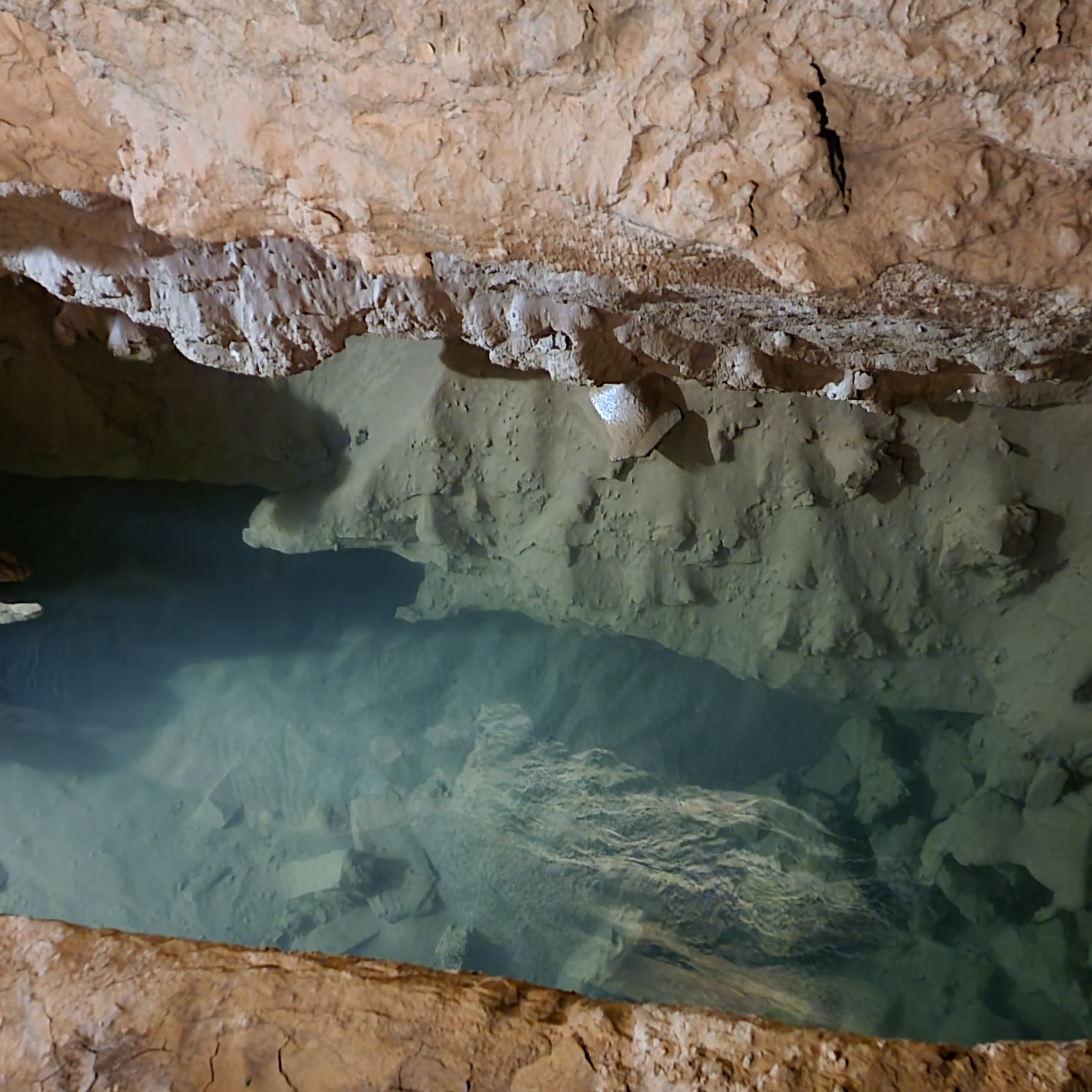 The water color inside smoke hole caverns
