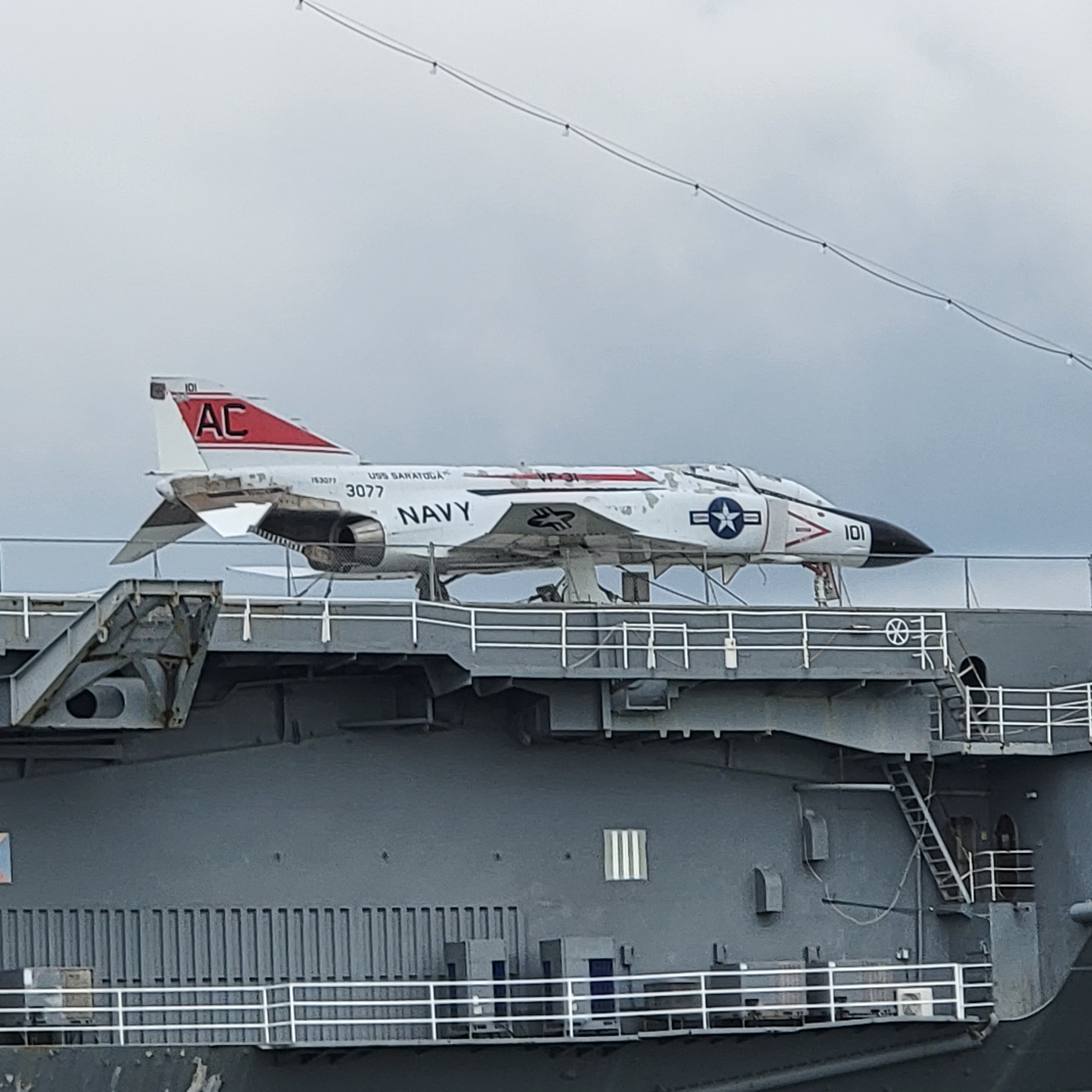 USS Yorktown flight deck with planes