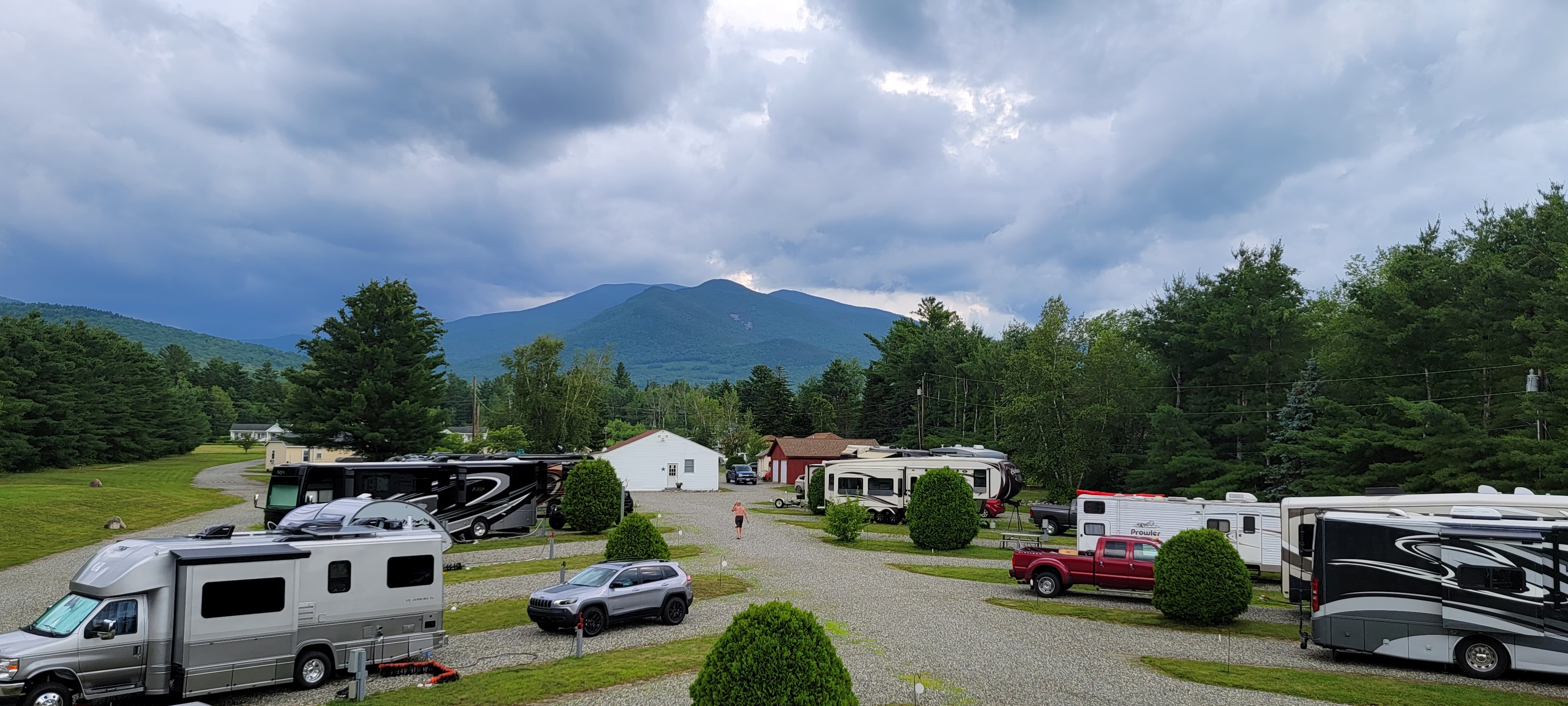 Perfect view of the mountains in New Hampshire from our campsite