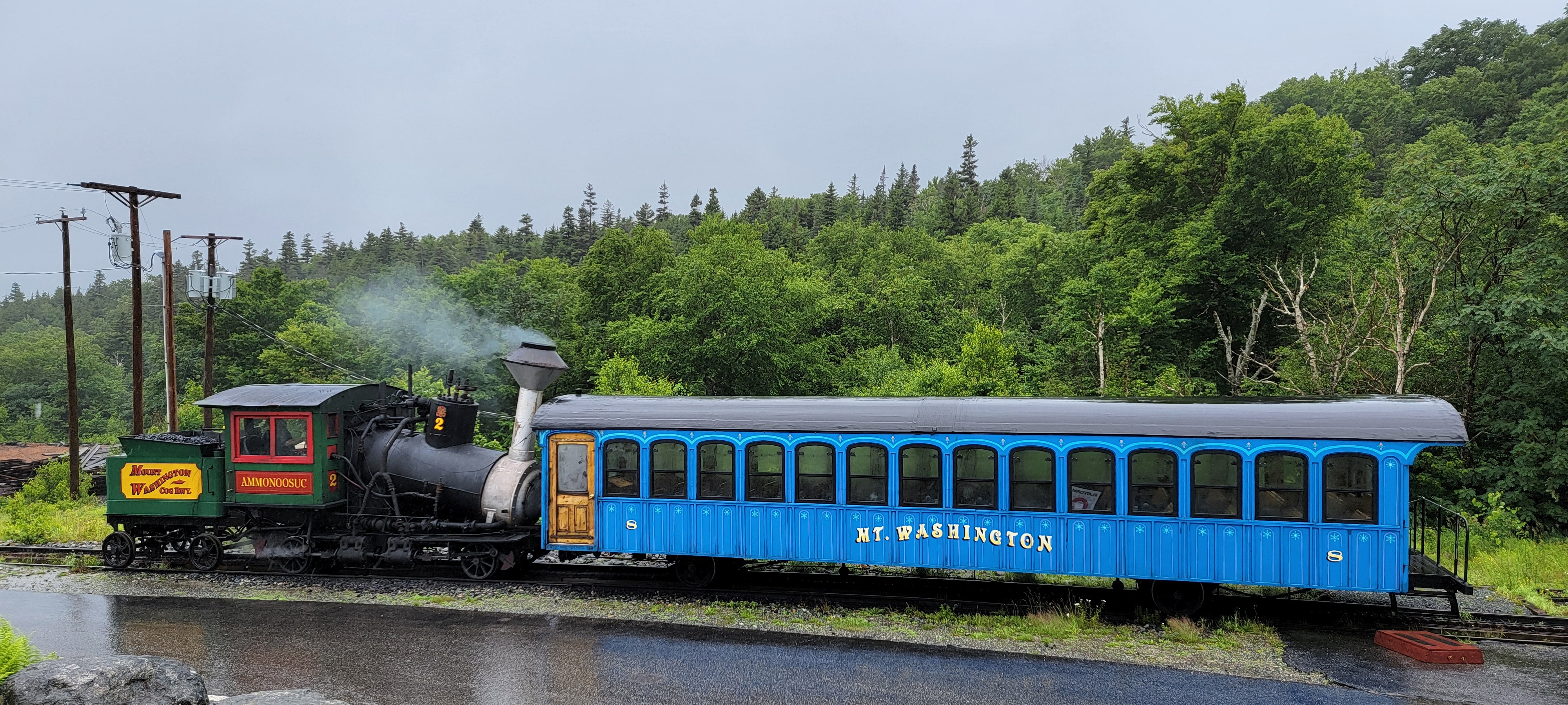 The Cog Rail car at Mt. Washington in New Hampshire