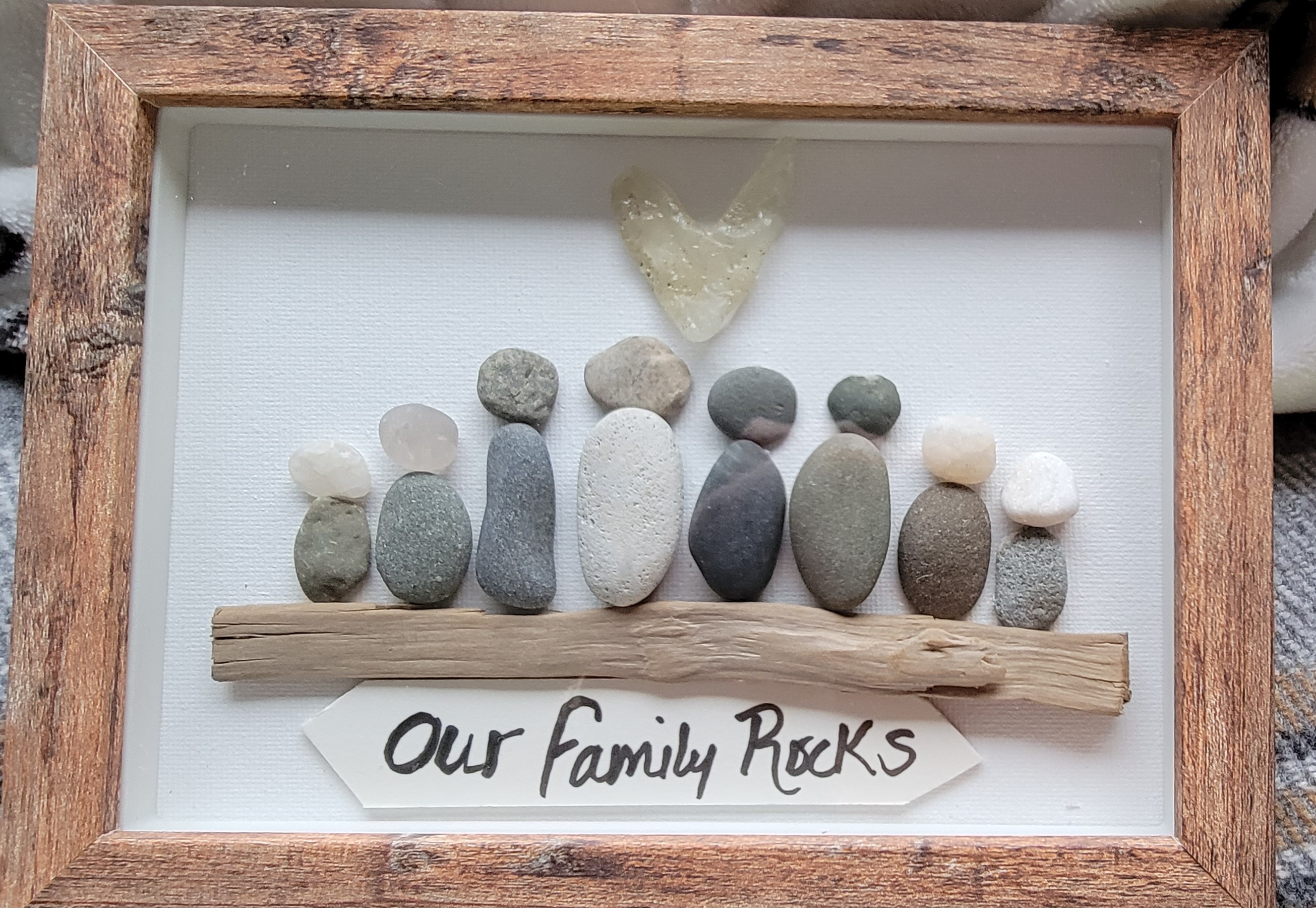 Our family rocks pebble art