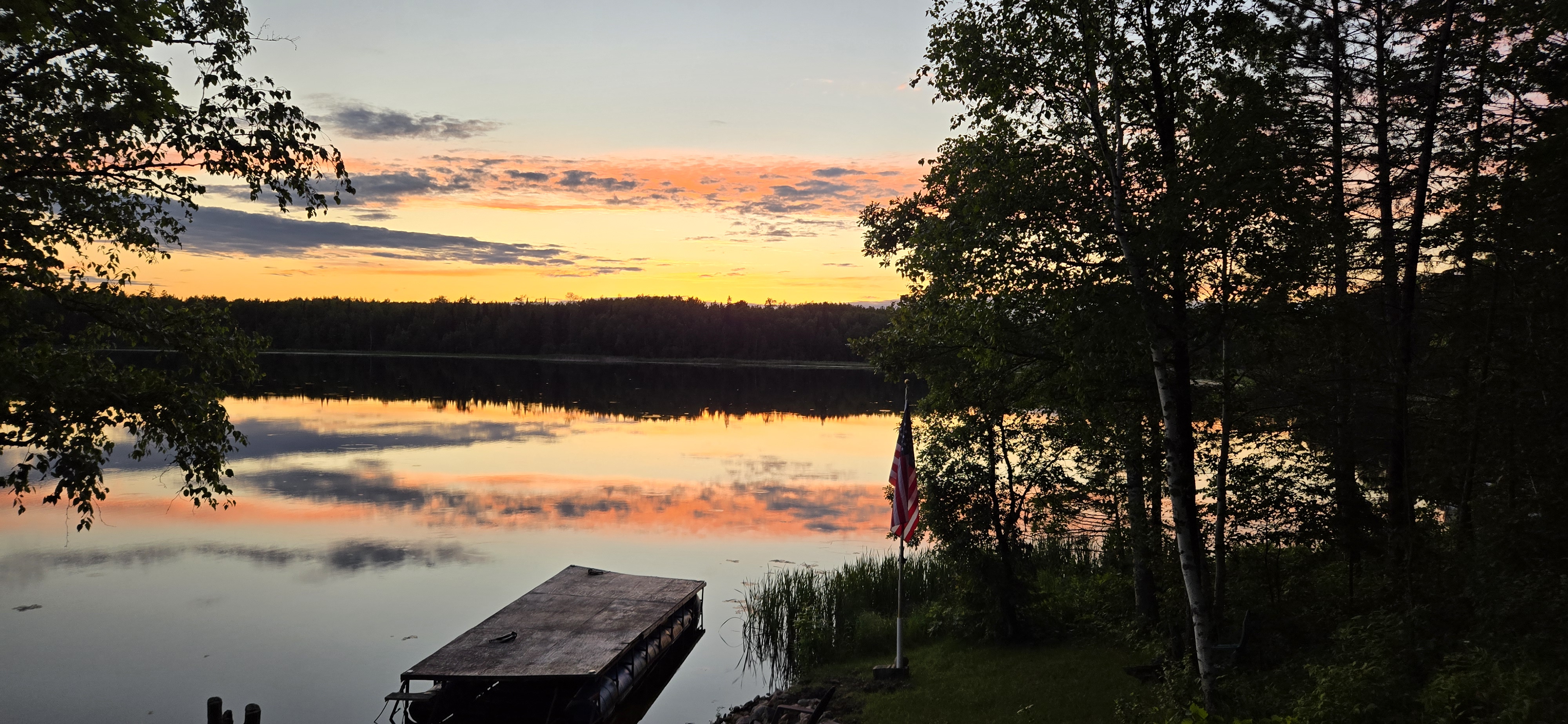 Sunset over a Minnesota lake