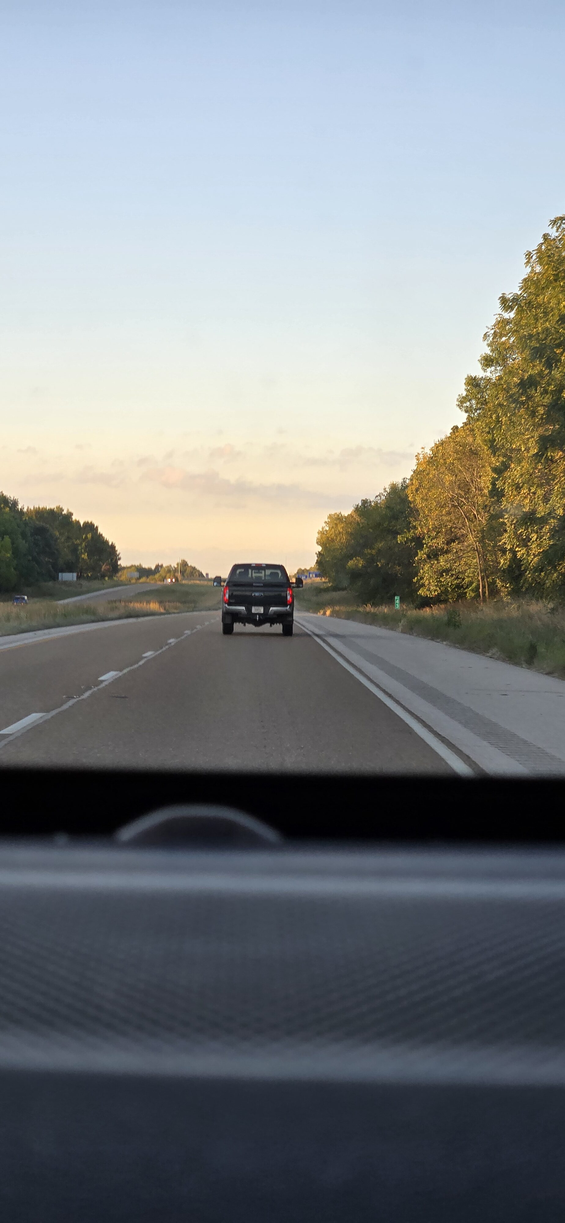 View from the road and headed south at night