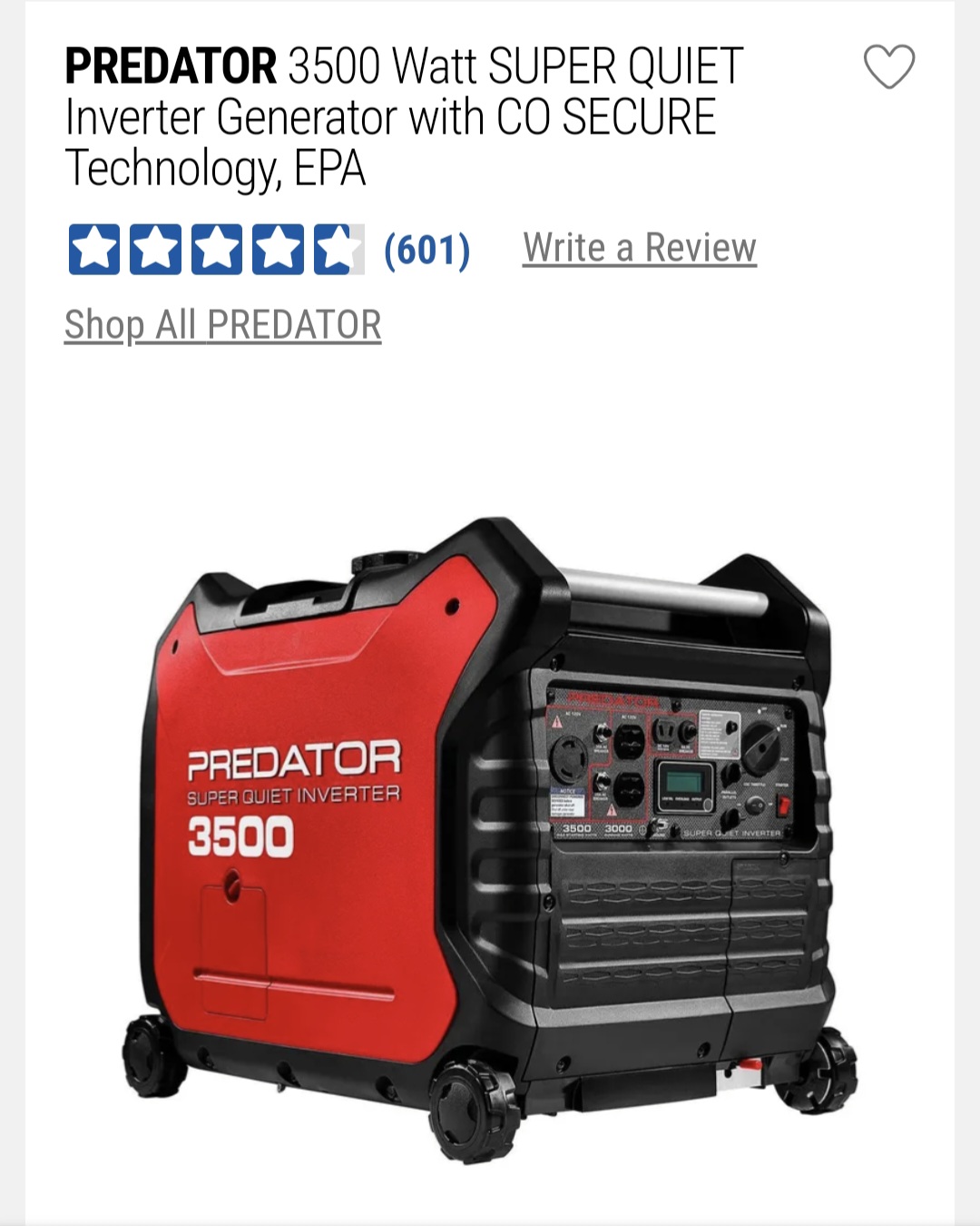 Product - RV backup generator