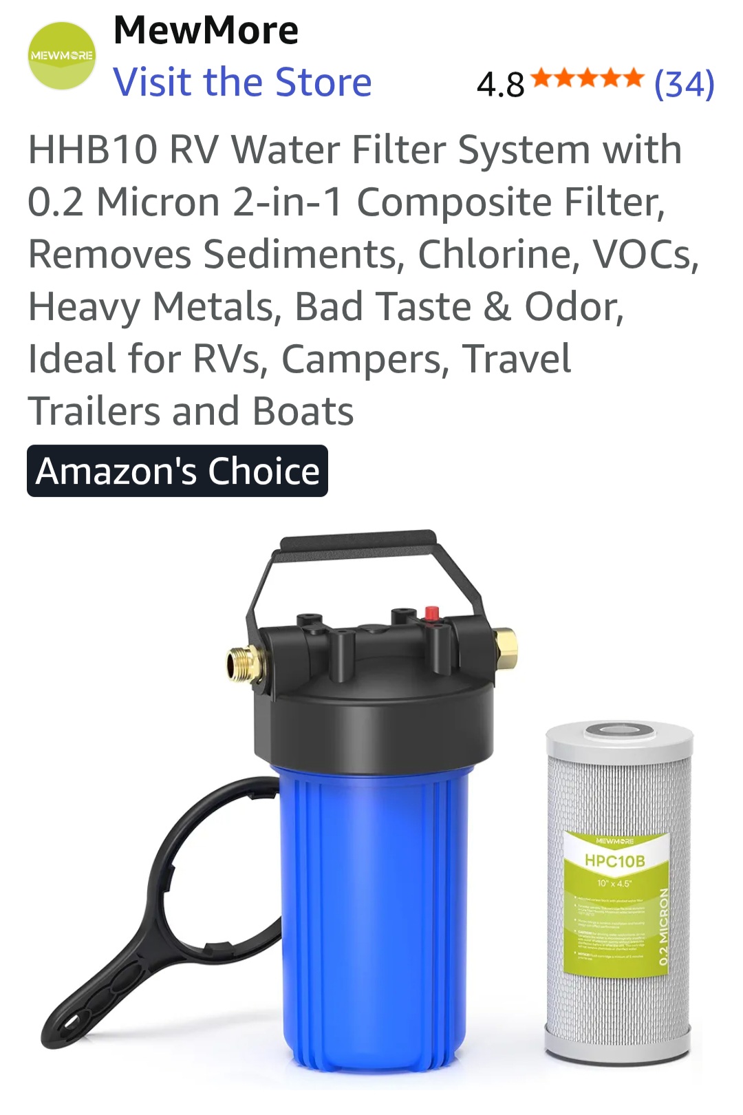 Product - RV External water filter