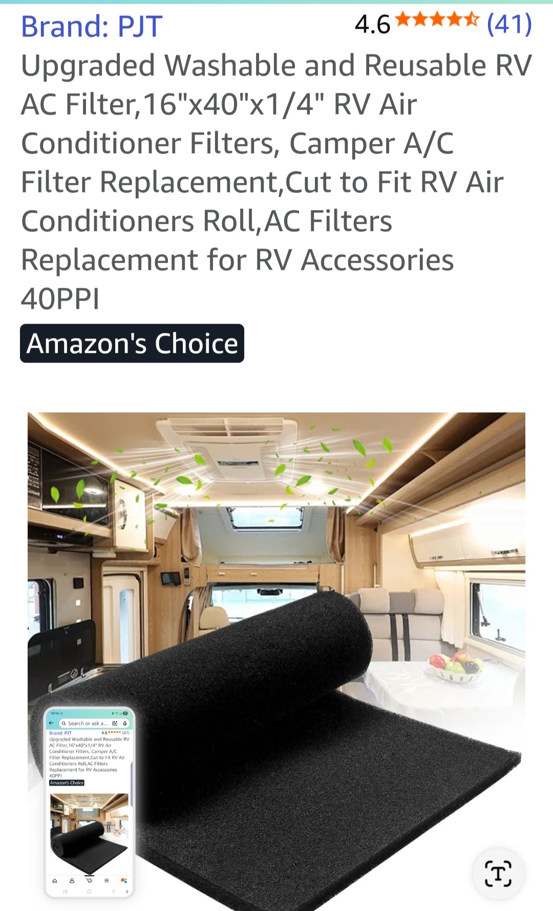 Product - RV AC filter replacement fabric