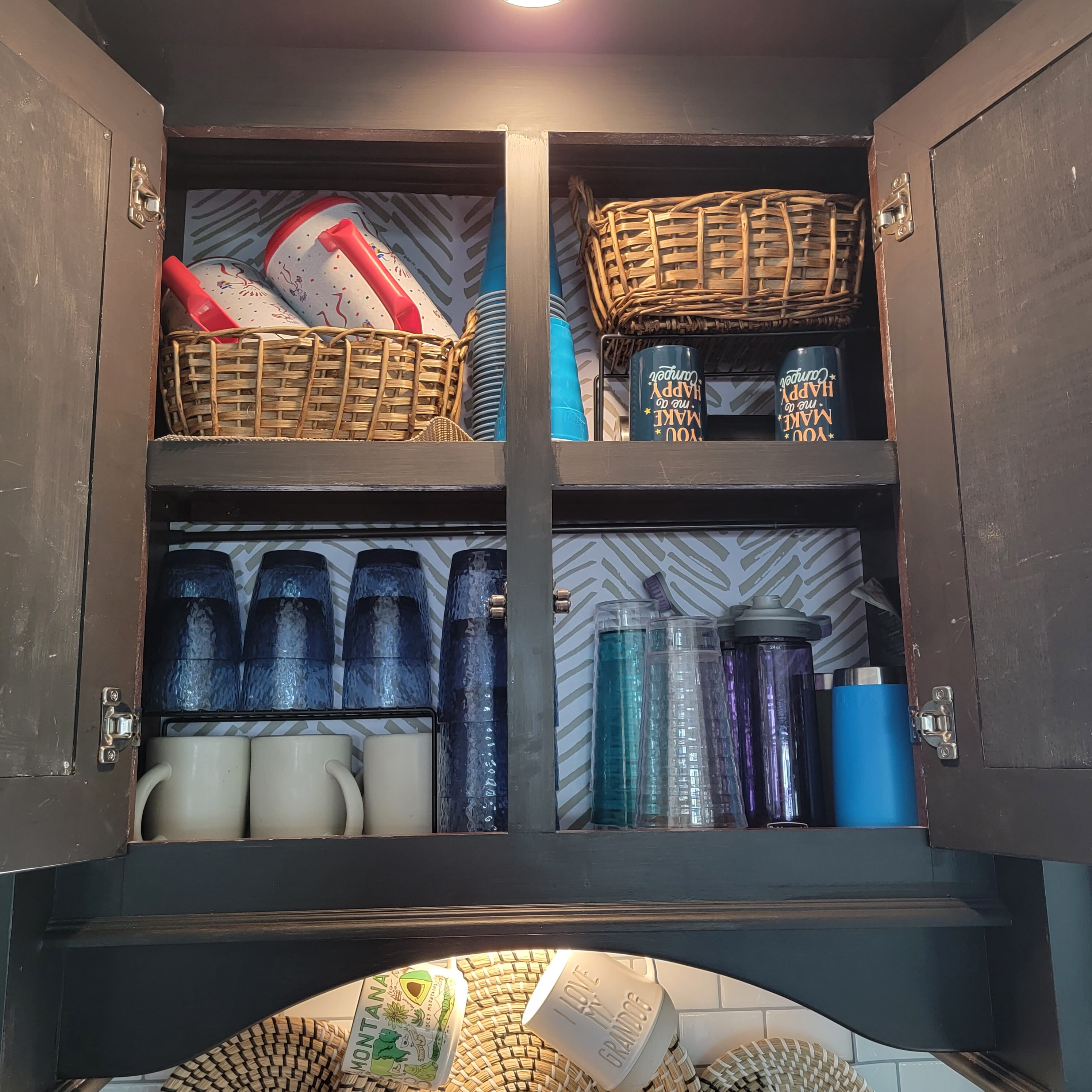 Homer the RV kitchen storage update upper cabinets