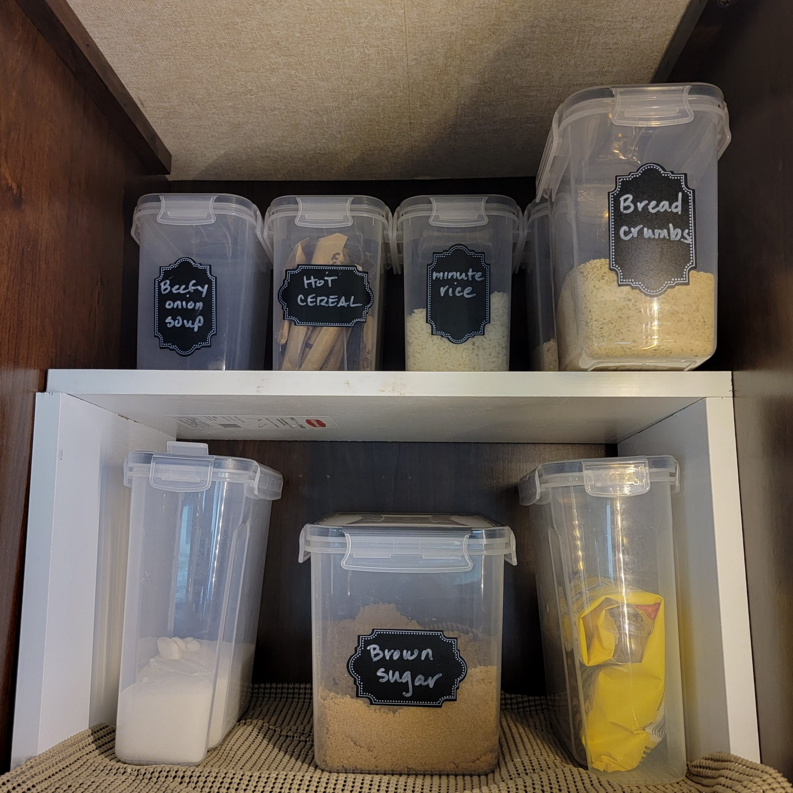 Homer the RV Kitchen storage update in pantry