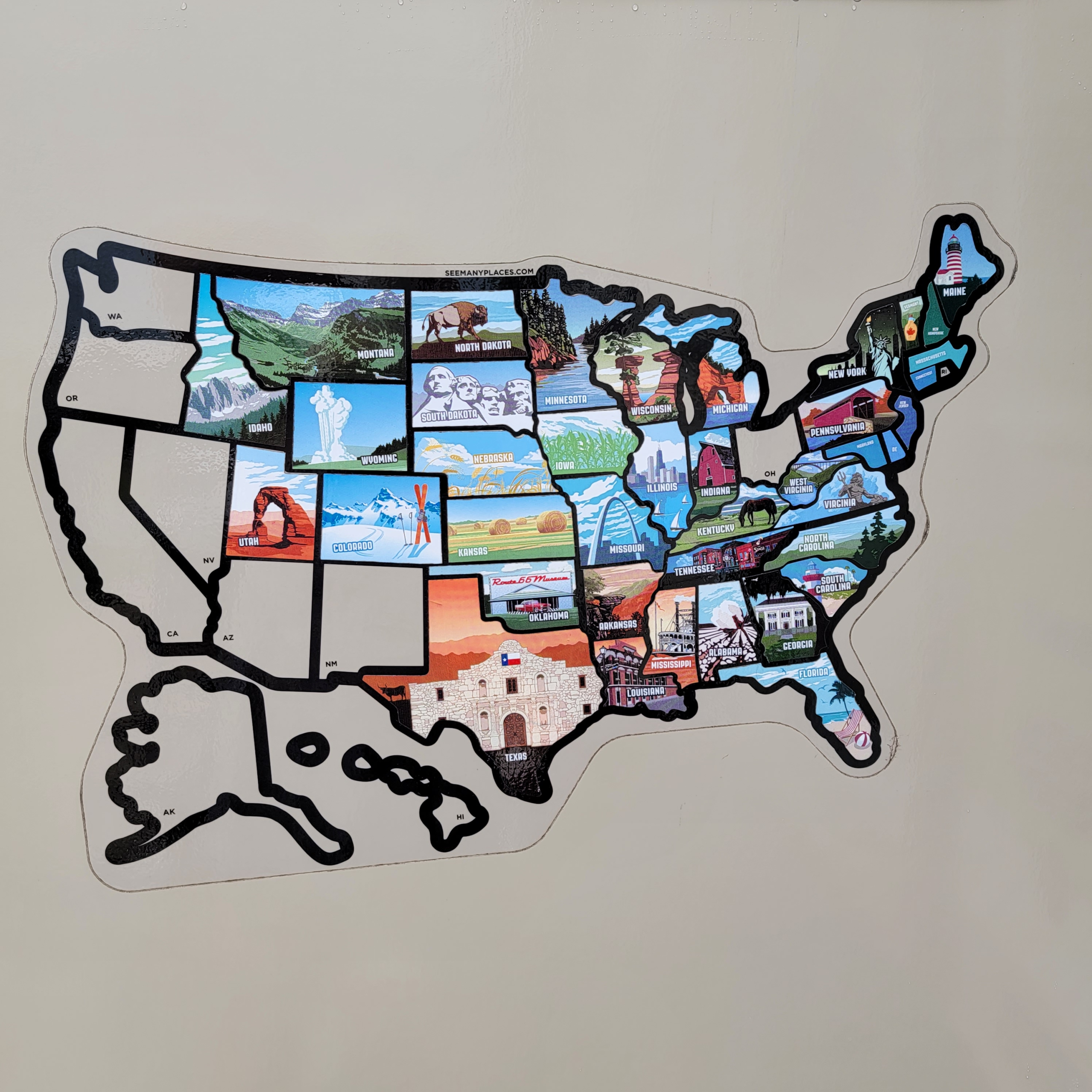 USA map of states traveled