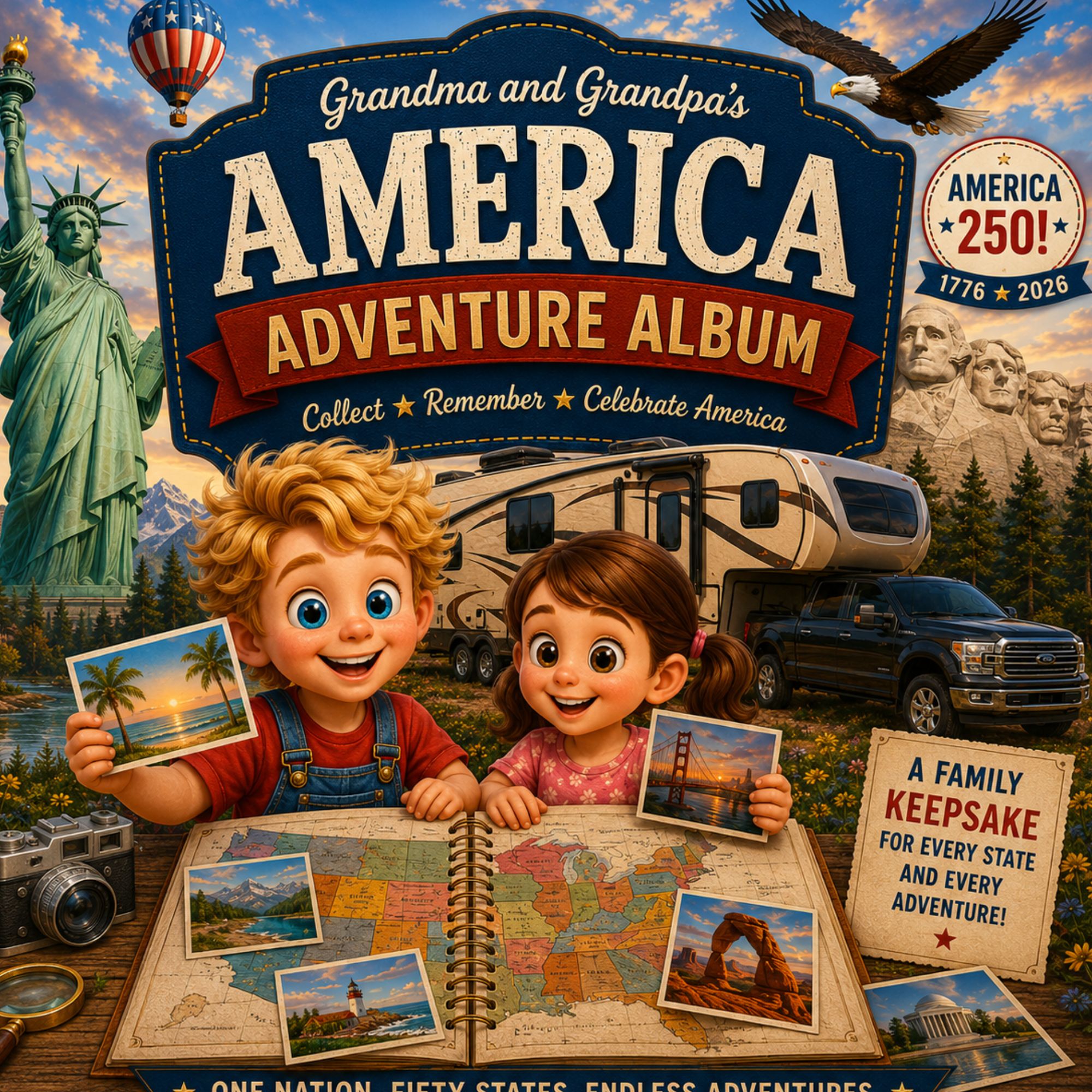 Grandma and Grandpa's Traveling House America Adventure Album book cover