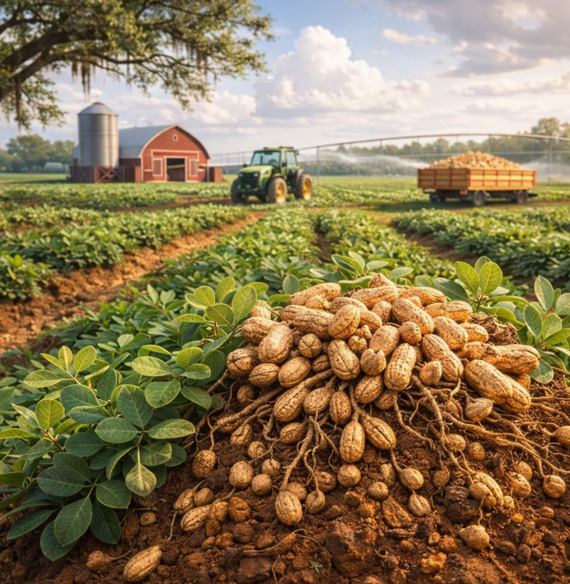 Grandma and Grandpa’s Traveling House in Georgia scene showing a peanut farm with grandparents learning about Georgia agriculture and peanuts